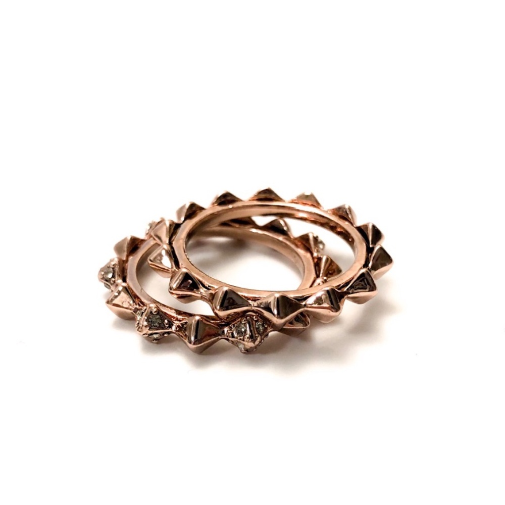 House of Harlow Spiked Ring Set in Rose Gold